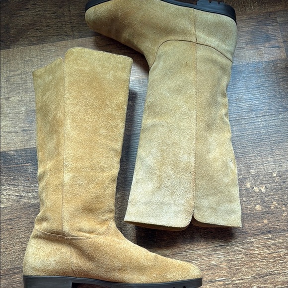 Liz Claiborne Leather Tan Suede Mid-Calf Boots - Picture 6 of 9